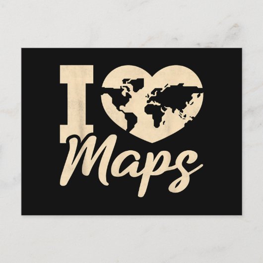 Ik hou van kaarten, geografie briefkaart (Voorkant)