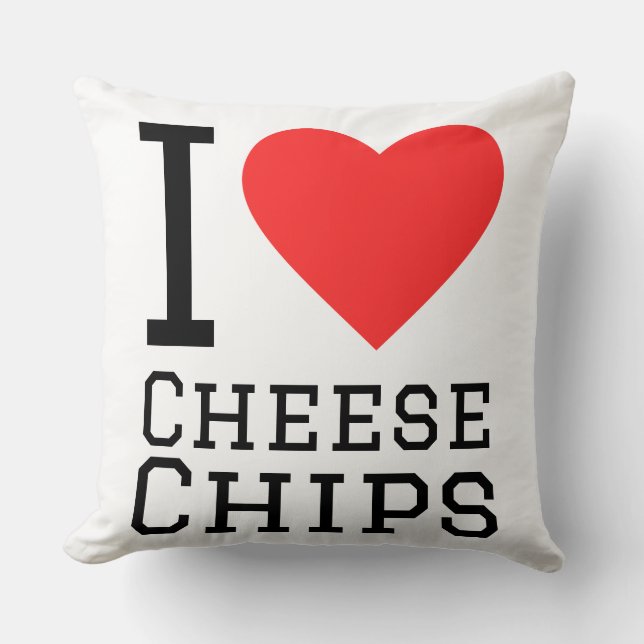 Ik hou van kaas chips  kussen (Voorkant)