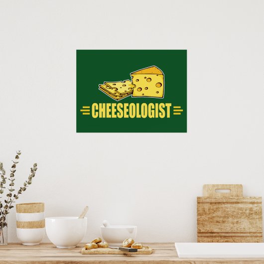 Ik hou van kaas! Funny Cheeseoloog Poster (Keuken)