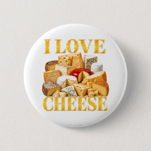 Ik hou van kaas ronde button 5,7 cm (Voorkant)