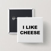 Ik hou van kaas vierkante button 5,1 cm (Voorkant /achterkant)