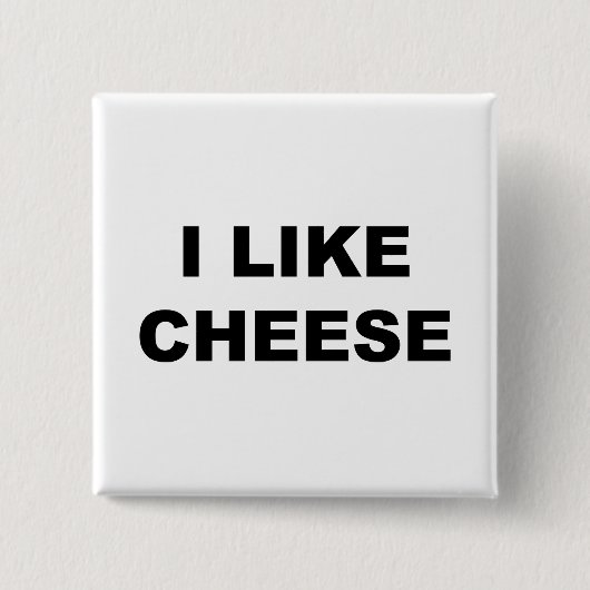 Ik hou van kaas vierkante button 5,1 cm (Voorkant)