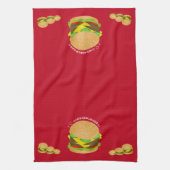 Ik hou van kaasburgers theedoek (Verticaal)