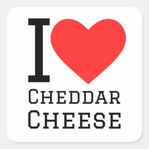 Ik hou van kaascheddar vierkante sticker