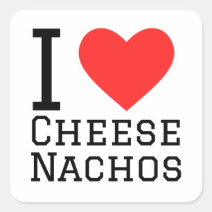 Ik hou van kaasnachos vierkante sticker
