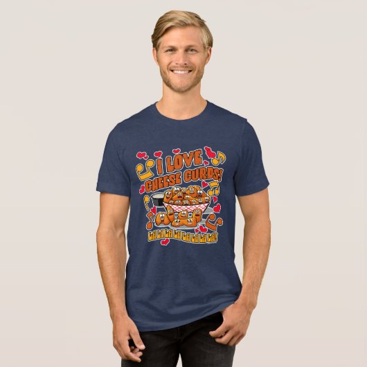 Ik hou van kaaswrongel! Tri-Blend shirt (Voorkant volledig)