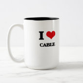 Ik hou van kabel tweekleurige koffiemok (Links)