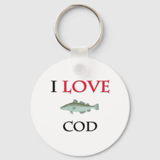 Ik hou van kabeljauw sleutelhanger