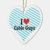 Ik hou van kabelkerels keramisch ornament (Links)