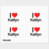 ik hou van kaitlyn rechthoekige sticker (Vel)