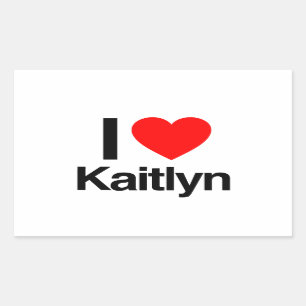 ik hou van kaitlyn rechthoekige sticker