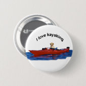 Ik hou van kajakken (gele lab) 2 ronde button 5,7 cm (Voorkant /achterkant)