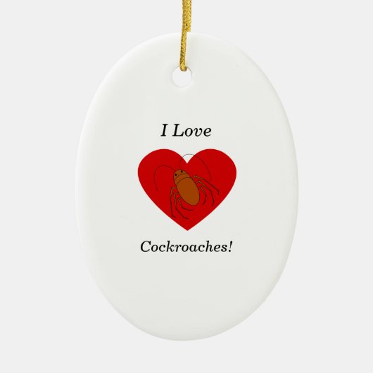 Ik hou van kakkerlakken keramisch ornament (Voorkant)