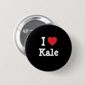 Ik hou van Kale hart T-Shirt Ronde Button 5,7 Cm (Voorkant /achterkant)