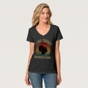 IK HOU VAN KALKOEN EN MISSCHIEN 3 MENSEN T-SHIRT