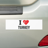 Ik hou van kalkoenen bumpersticker (Op auto)