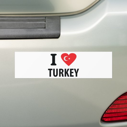 Ik hou van kalkoenen bumpersticker (Op auto)