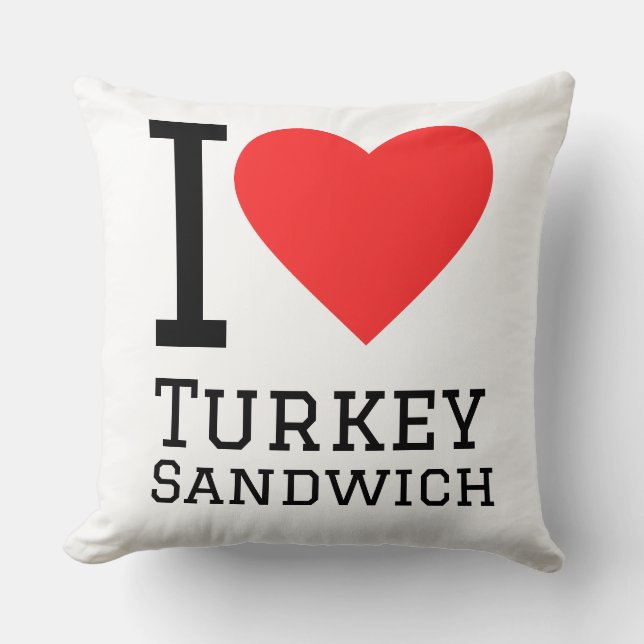 Ik hou van kalkoensandwich kussen (Voorkant)