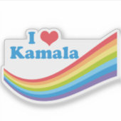 Ik hou van Kamala Rainbow Laptop Sticker (Voorkant)