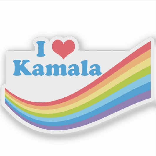 Ik hou van Kamala Rainbow Laptop Sticker (Voorkant)