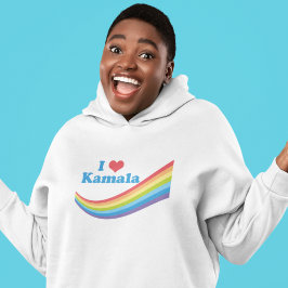 Ik hou van Kamala Schattigee Verkiezing Rainbow Wo Hoodie