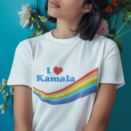 Ik hou van Kamala Schattigee Verkiezing Rainbow Wo Tri-Blend Shirt