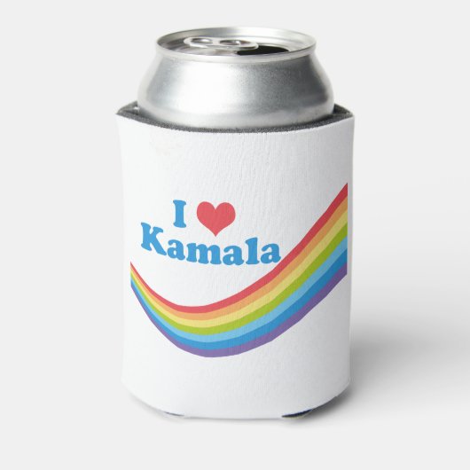 Ik hou van Kamala Schattigee verkiezing regenboog Blikjeskoeler (Blikje Achterkant)