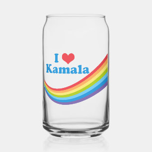 Ik hou van Kamala Schattigee verkiezing regenboog Blikvorm Glas