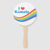 Ik hou van Kamala Schattigee verkiezing regenboog Handwaaier (Achterkant)