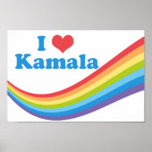 Ik hou van Kamala Schattigee verkiezing regenboog Poster (Voorkant)