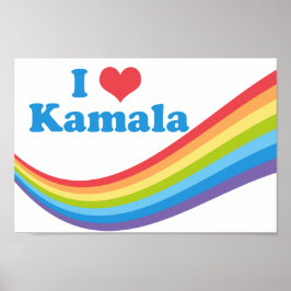 Ik hou van Kamala Schattigee verkiezing regenboog Poster