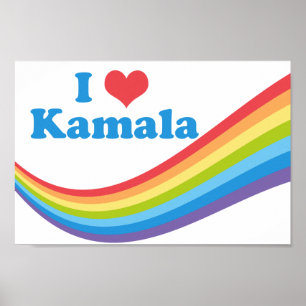 Ik hou van Kamala Schattigee verkiezing regenboog Poster