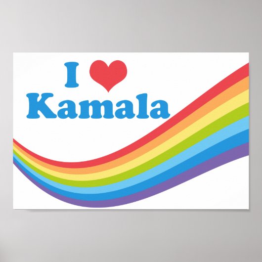 Ik hou van Kamala Schattigee verkiezing regenboog Poster (Voorkant)