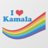 Ik hou van Kamala Schattigee verkiezing regenboog Raamsticker (Vel)