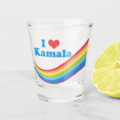 Ik hou van Kamala Schattigee verkiezing regenboog Shot Glas (Voorkant)