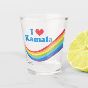 Ik hou van Kamala Schattigee verkiezing regenboog Shot Glas