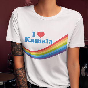 Ik hou van Kamala Schattigee verkiezing regenboog T-shirt
