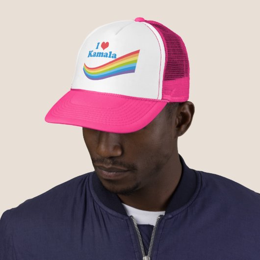Ik hou van Kamala Schattigee verkiezing regenboog Trucker Pet (In situ)