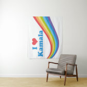 Ik hou van Kamala Schattigee verkiezing regenboog Wandkleed (In situ)