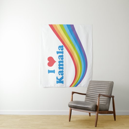 Ik hou van Kamala Schattigee verkiezing regenboog Wandkleed (In situ)