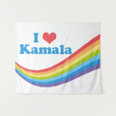 Ik hou van Kamala Schattigee verkiezing regenboog Wandkleed (Voorkant (horizontaal))