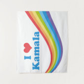 Ik hou van Kamala Schattigee verkiezing regenboog Wandkleed (Voorkant)