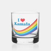 Ik hou van Kamala Schattigee verkiezing regenboog Whisky Glas (Voorkant)