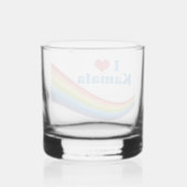 Ik hou van Kamala Schattigee verkiezing regenboog Whisky Glas (Achterkant)