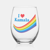 Ik hou van Kamala Schattigee verkiezing regenboog Wijnglas Zonder Voet (Voorkant)