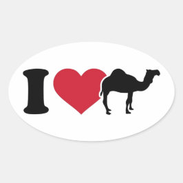 Ik hou van kamelen ovale sticker