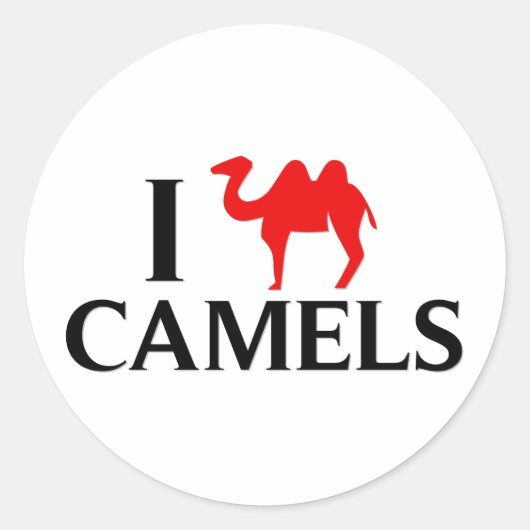 Ik hou van kamelen ronde sticker (Voorkant)