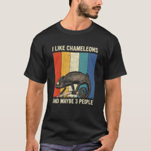 Ik hou van kameleons en misschien 3 mensen Retro C T-shirt