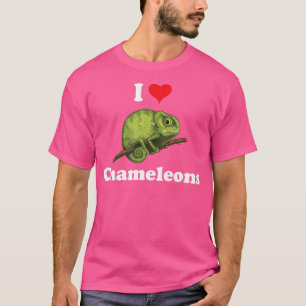 Ik hou van kameleons hagedis hart reptiel liefhebb t-shirt