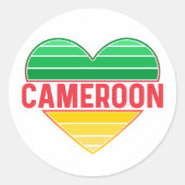 Ik hou van Kameroen, Kameroens hart Ronde Sticker (Voorkant)